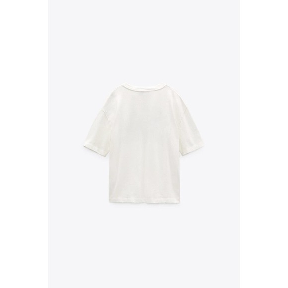 NWT Zara Enjoy Sprite Graphic T-shirt White Green Top Women's Size Small H11827 - Picture 11 of 14